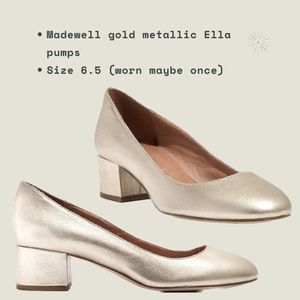 Madewell Gold Ella Pumps